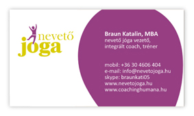 Laughing yoga instructor business card